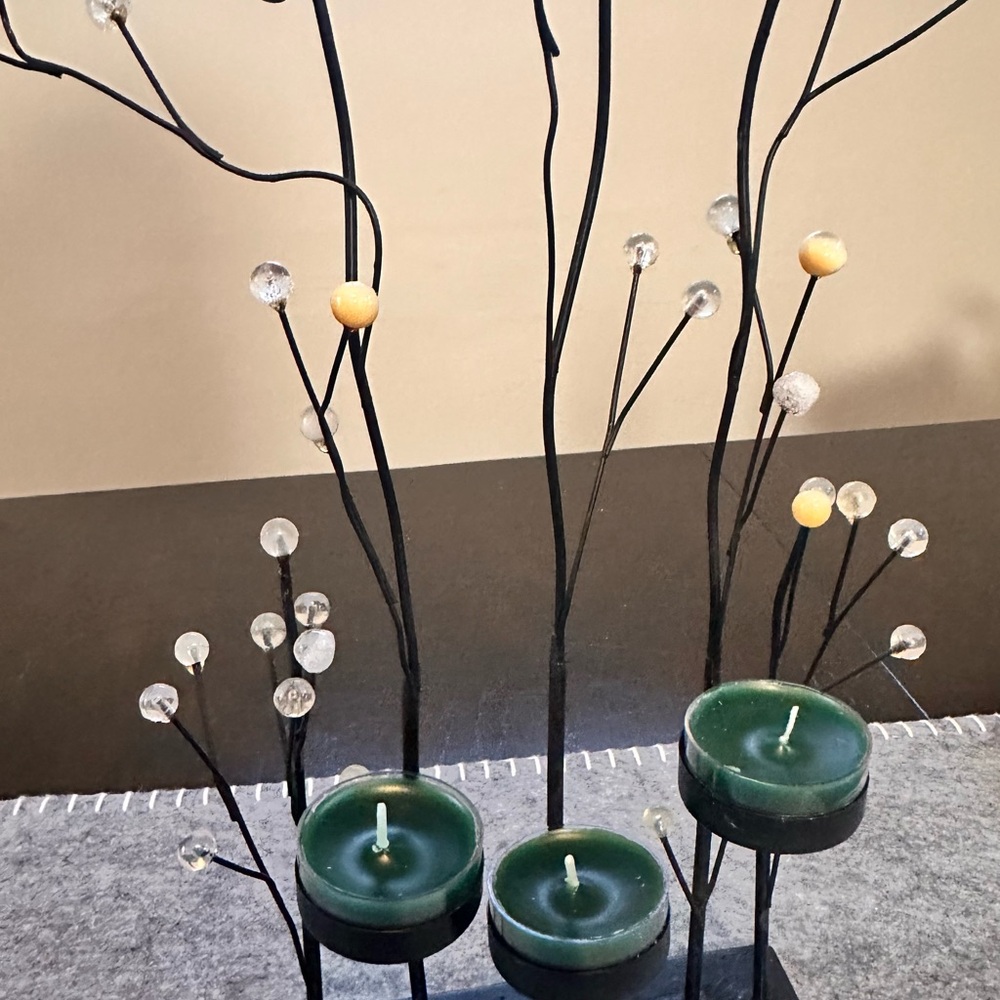 Pair of metal candelabra candle holders - Picture 3 of 7